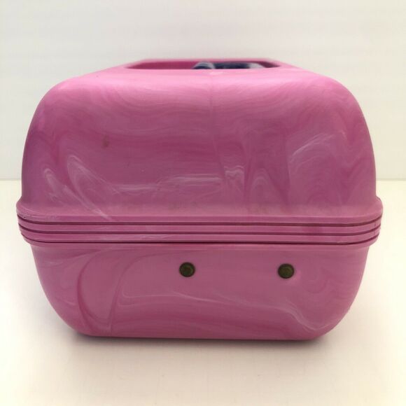 Vintage Caboodles Pink Marble Purple Storage Makeup Cosmetic Train Case 2620 - Picture 3 of 12